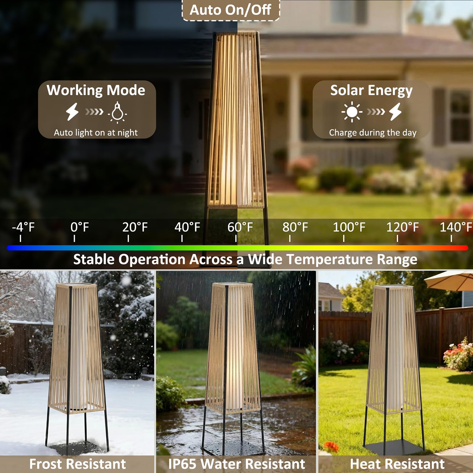 Solar Rattan Dış Mekan Ayaklı  - Solar Lamp incelemesi ve fiyatı